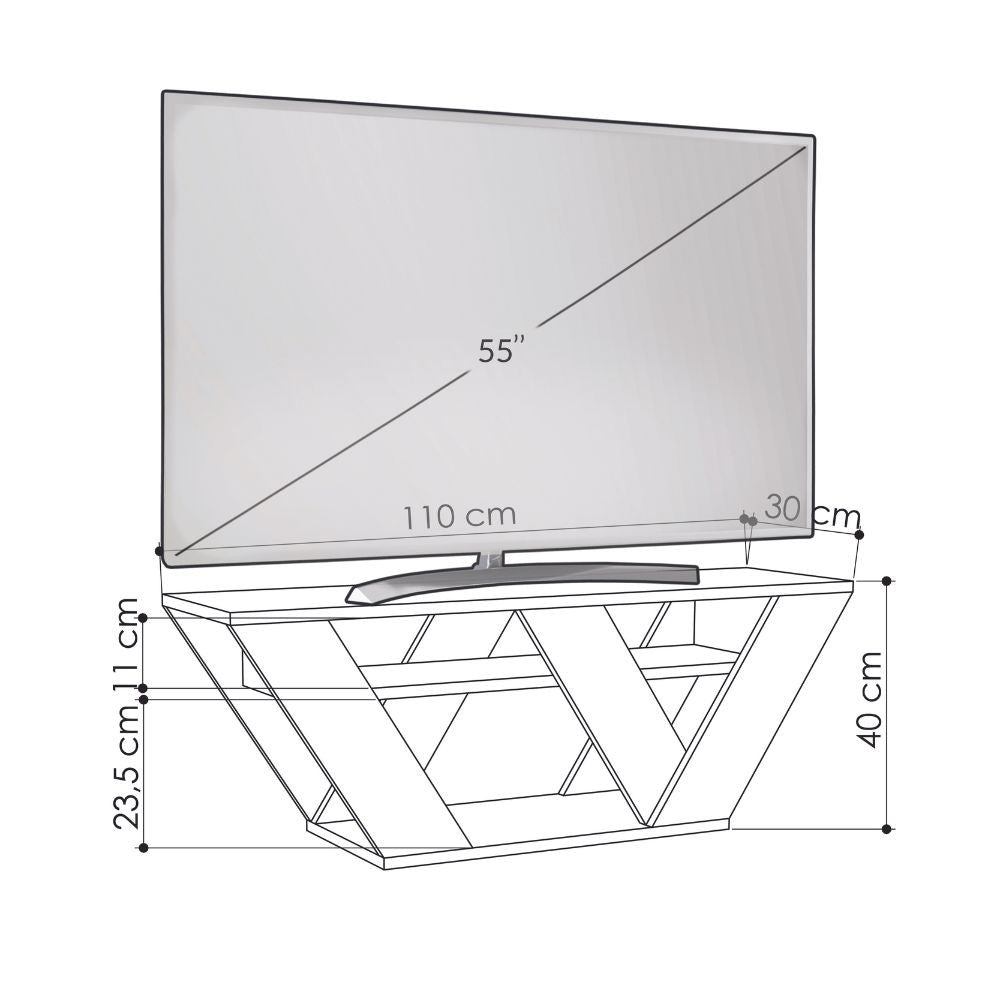 Porta TV Pipralla antracite 110x30x40h