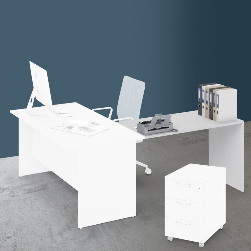 Prolunga 120 per scrivania Ibisco bianco frassinato