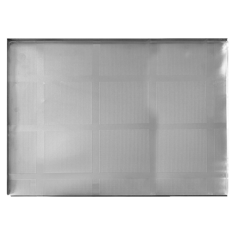 Protezione sottolavello alluminio goffrato spessore 0.3 mm con guarnizione 862X500 mm.