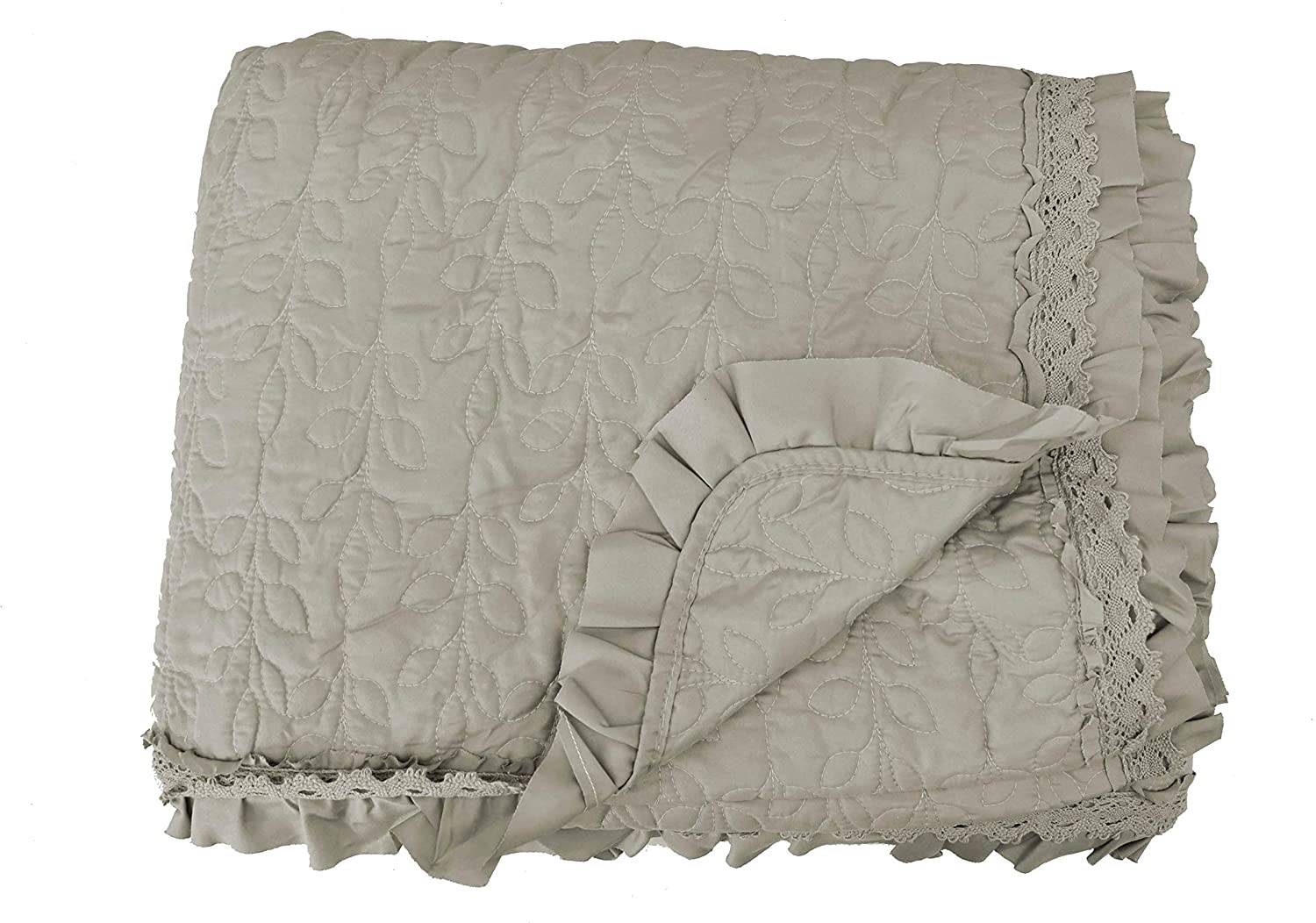 Quilt Trapuntino matrimoniale Estivo Copriletto Bouties Tinta unita e volantino - Milano 7 Arte e Design