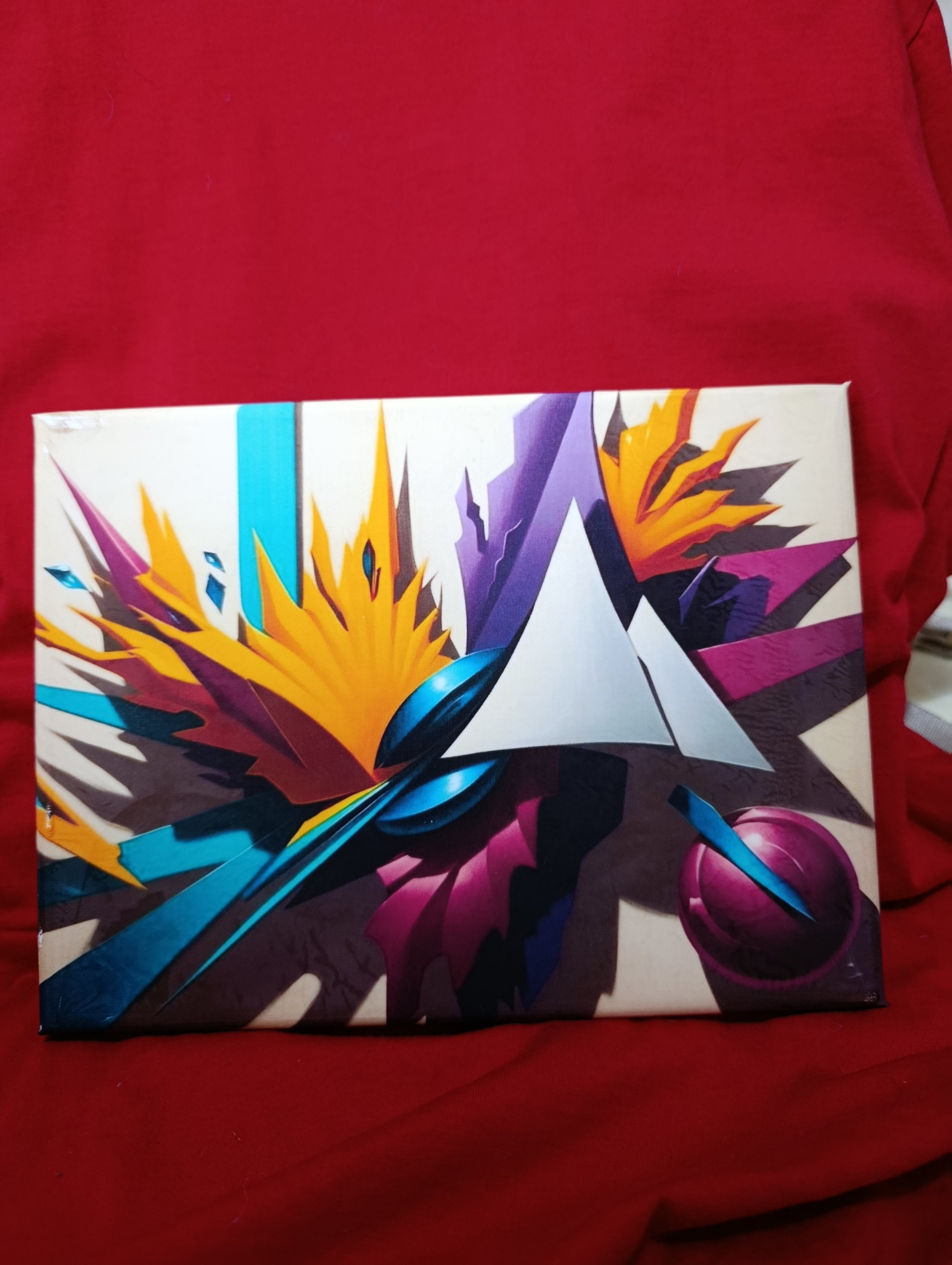 Stampa su tela intelaiata 18x24 soggetto astratto .