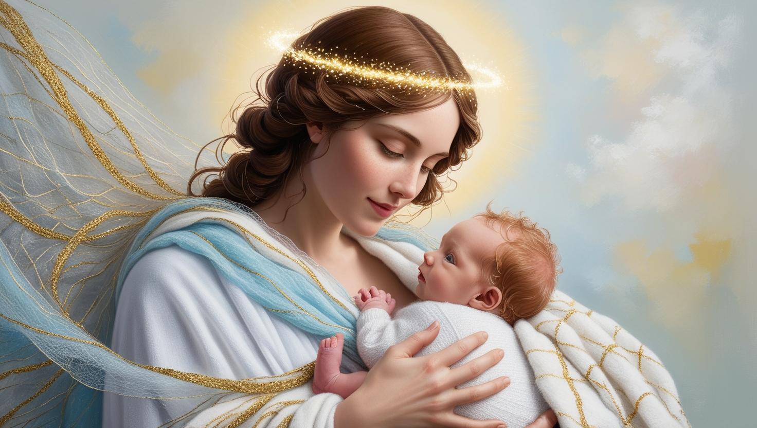 Madonna con bambino,stampa su tela .