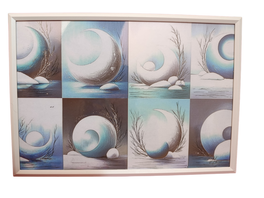 Stampa su cartoncino plastificato 20x30 , lune e sfere .