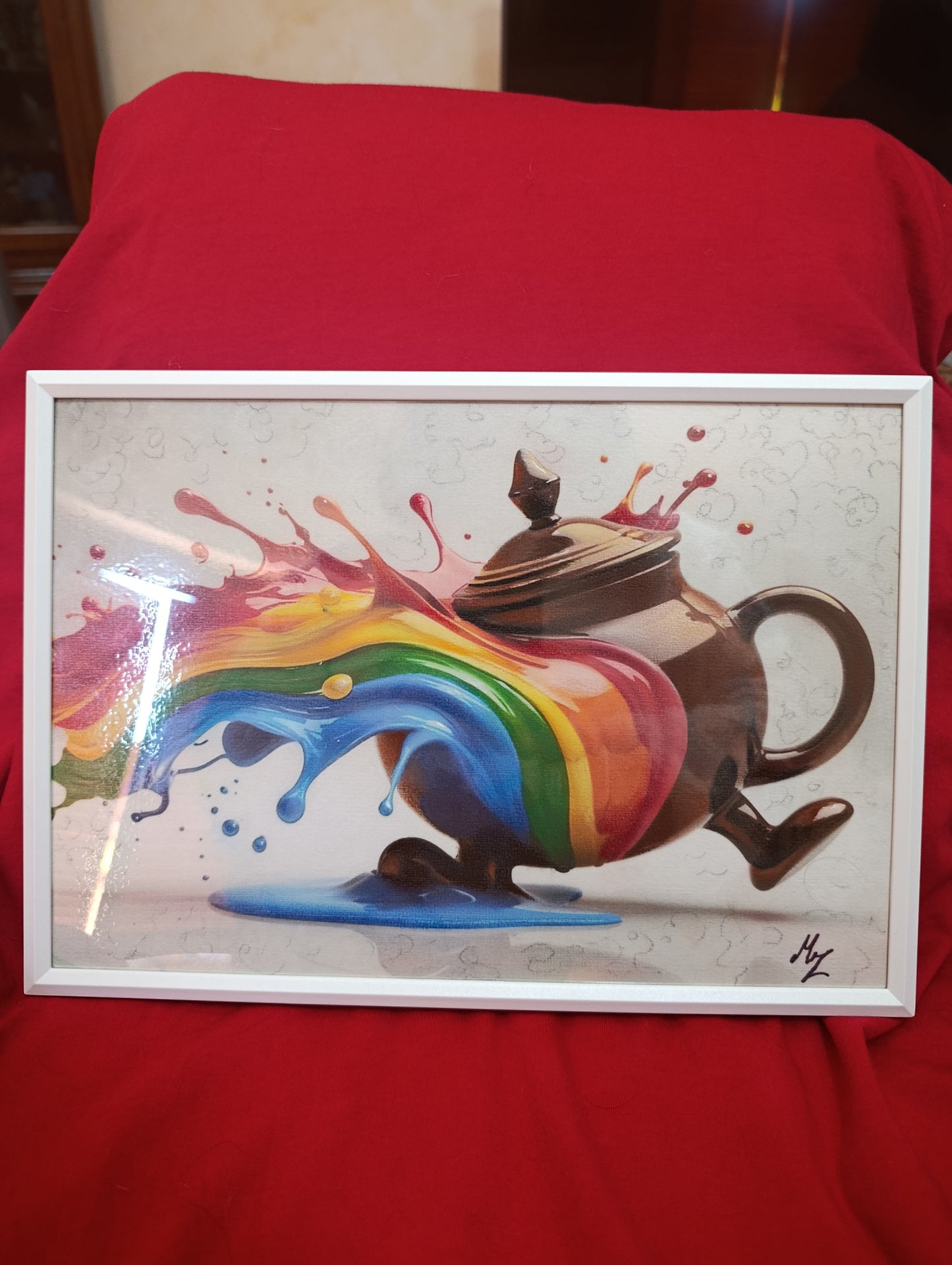 Stampa su carta , soggetto teiera .