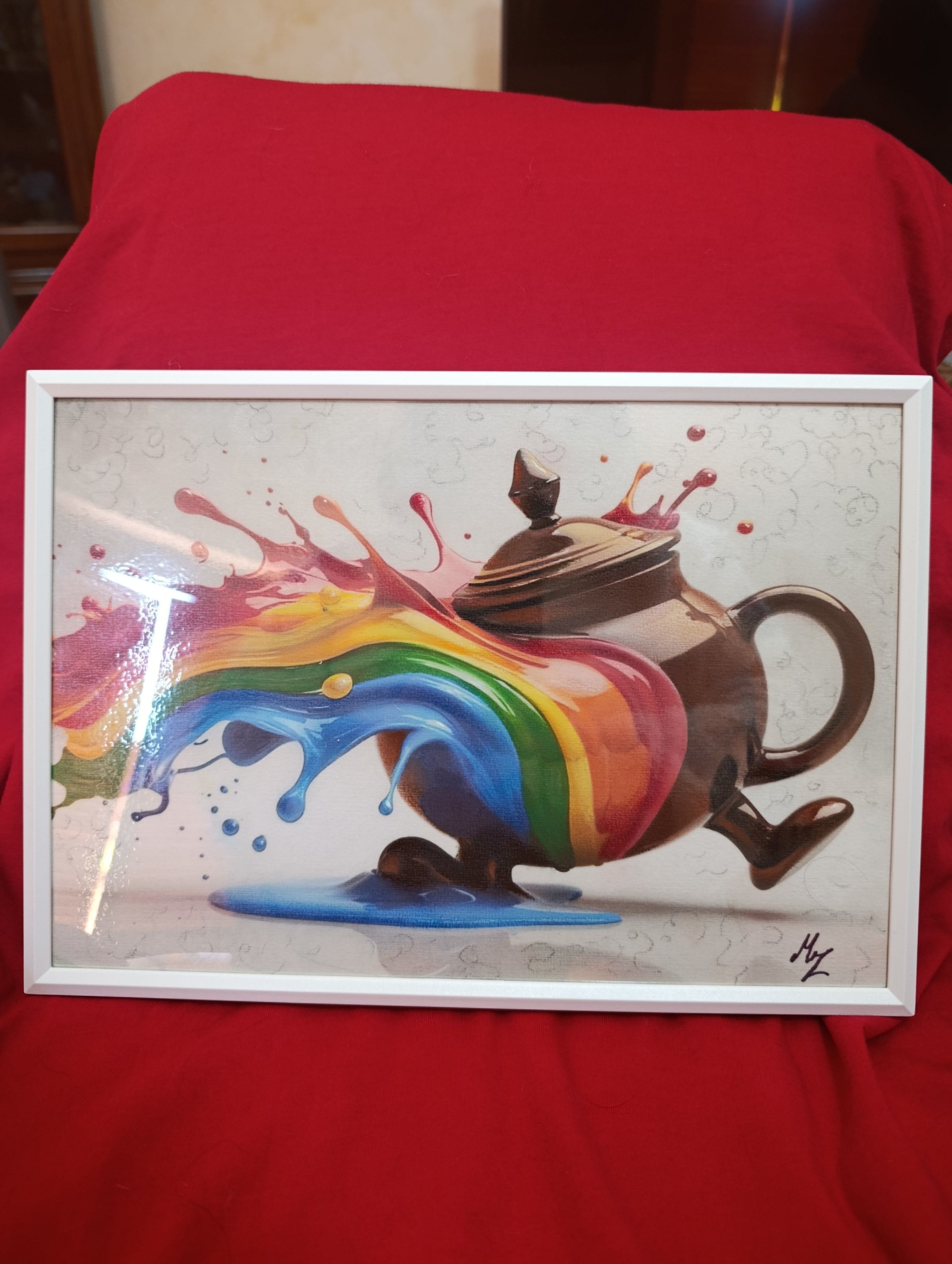 Stampa su carta , soggetto teiera .