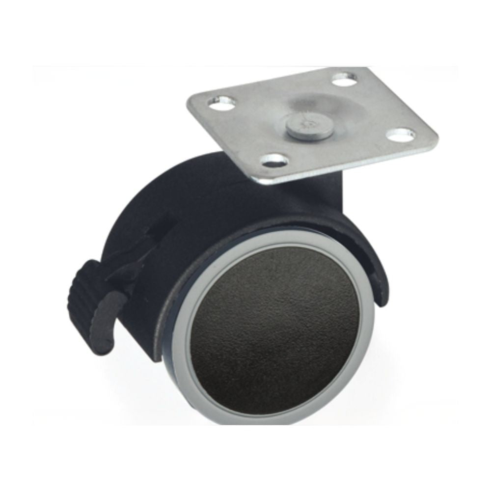 Ruota pivotante con freno diametro 40 nera