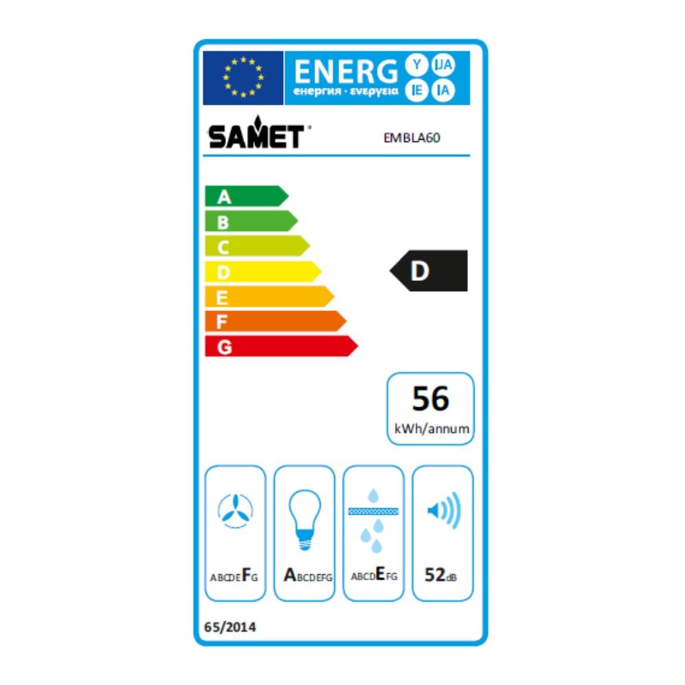 Samet Cappa Embla 60 da parete acciaio inox