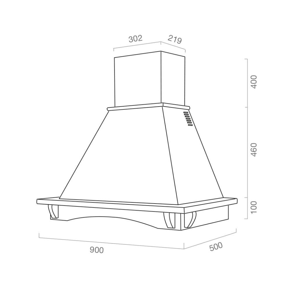 Samet cappa rustica parete Aosta90 panna bucciato e massello