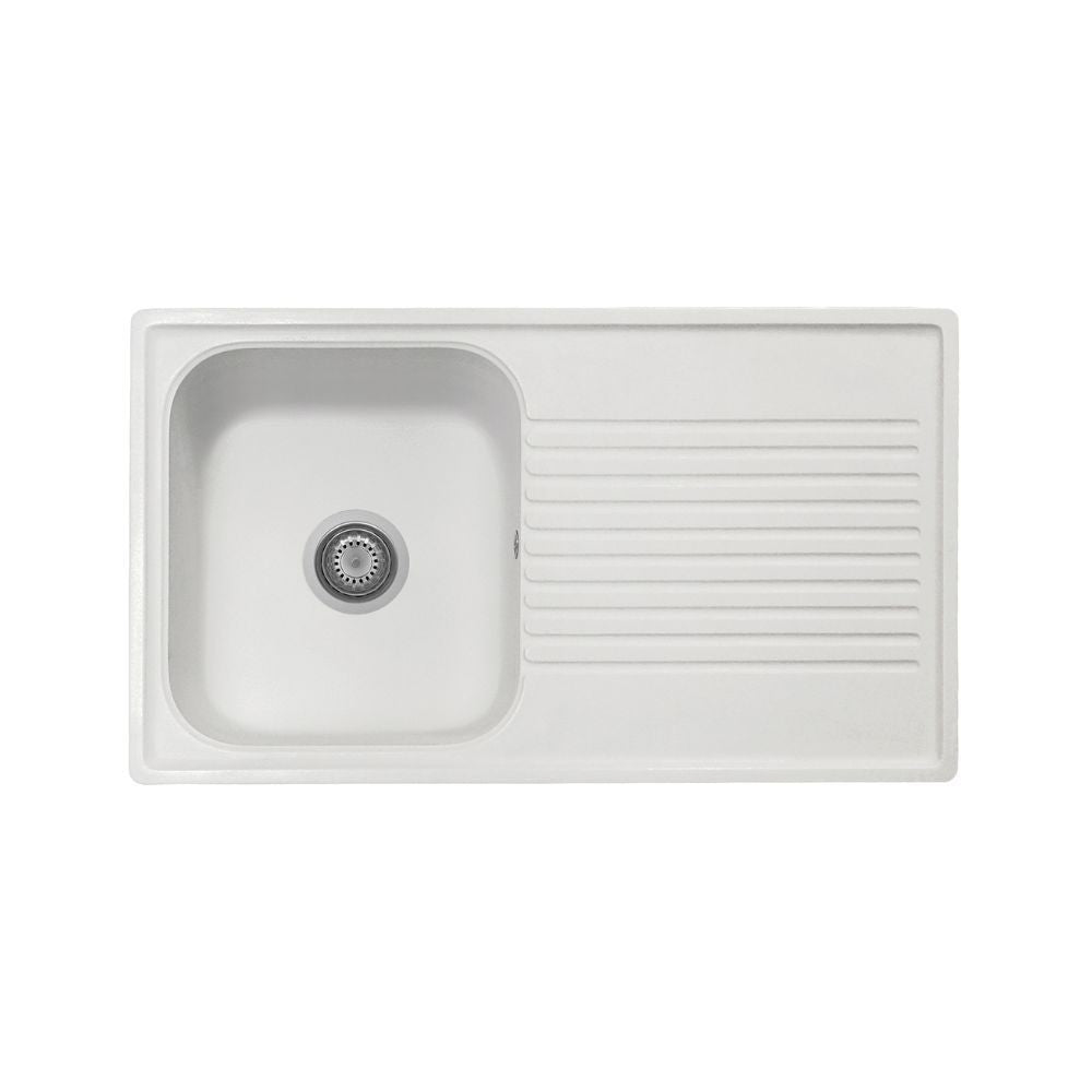 Samet Lavello 86x50 Granitovero861vbip reversibile 1 vasca gocciolatoio bianco