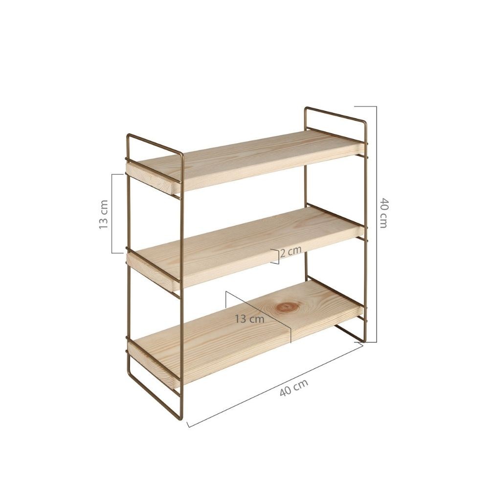 Scaffale Hobby 3 ripiani 40x13x40 bronzo ASZ1572
