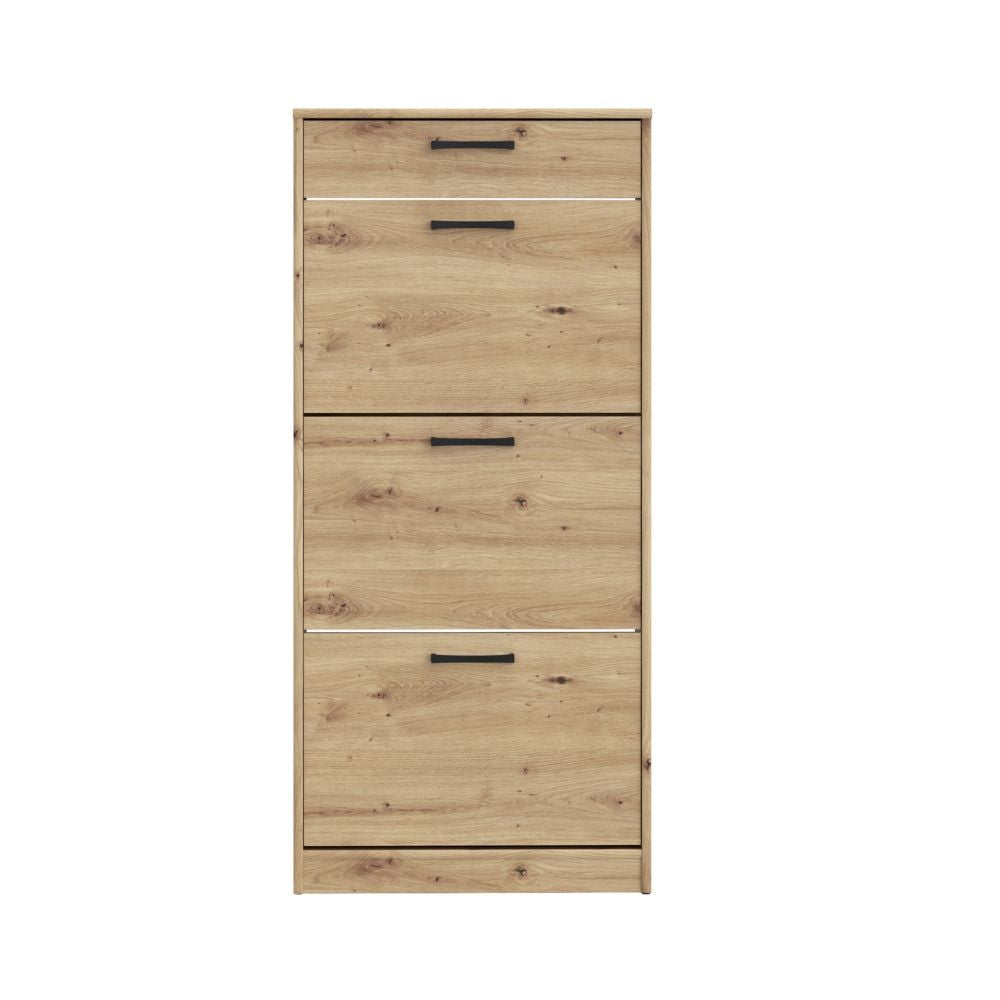 Scarpiera Cecilia con 3 scomparti ed un cassetto colore rovere 58.2x20.4x127.7 H cm.