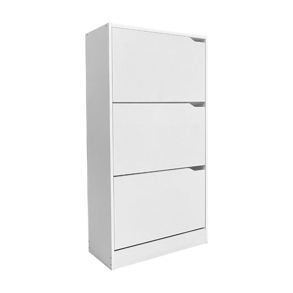 Scarpiera Manolo 3 scomparti colore bianco 63x24x115 H cm.