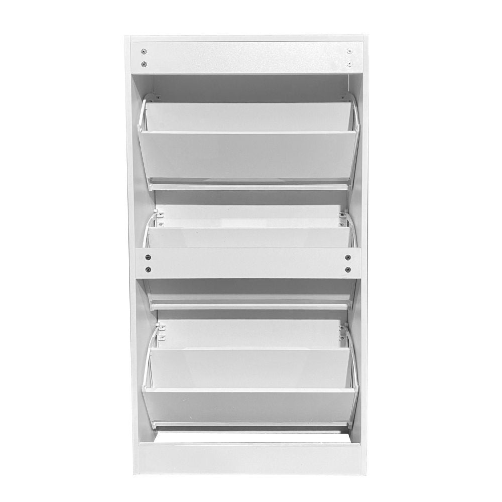 Scarpiera Manolo 3 scomparti colore bianco 63x24x115 H cm.