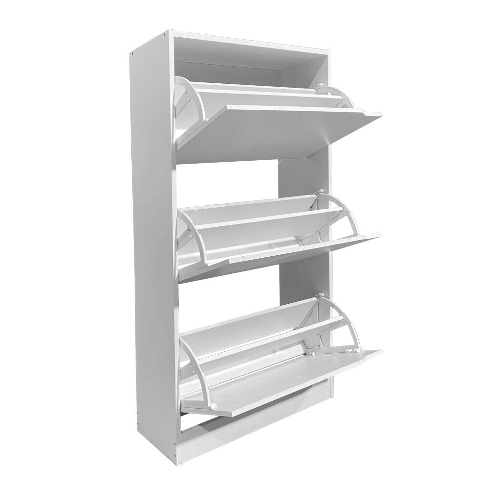 Scarpiera Manolo 3 scomparti colore bianco 63x24x115 H cm.