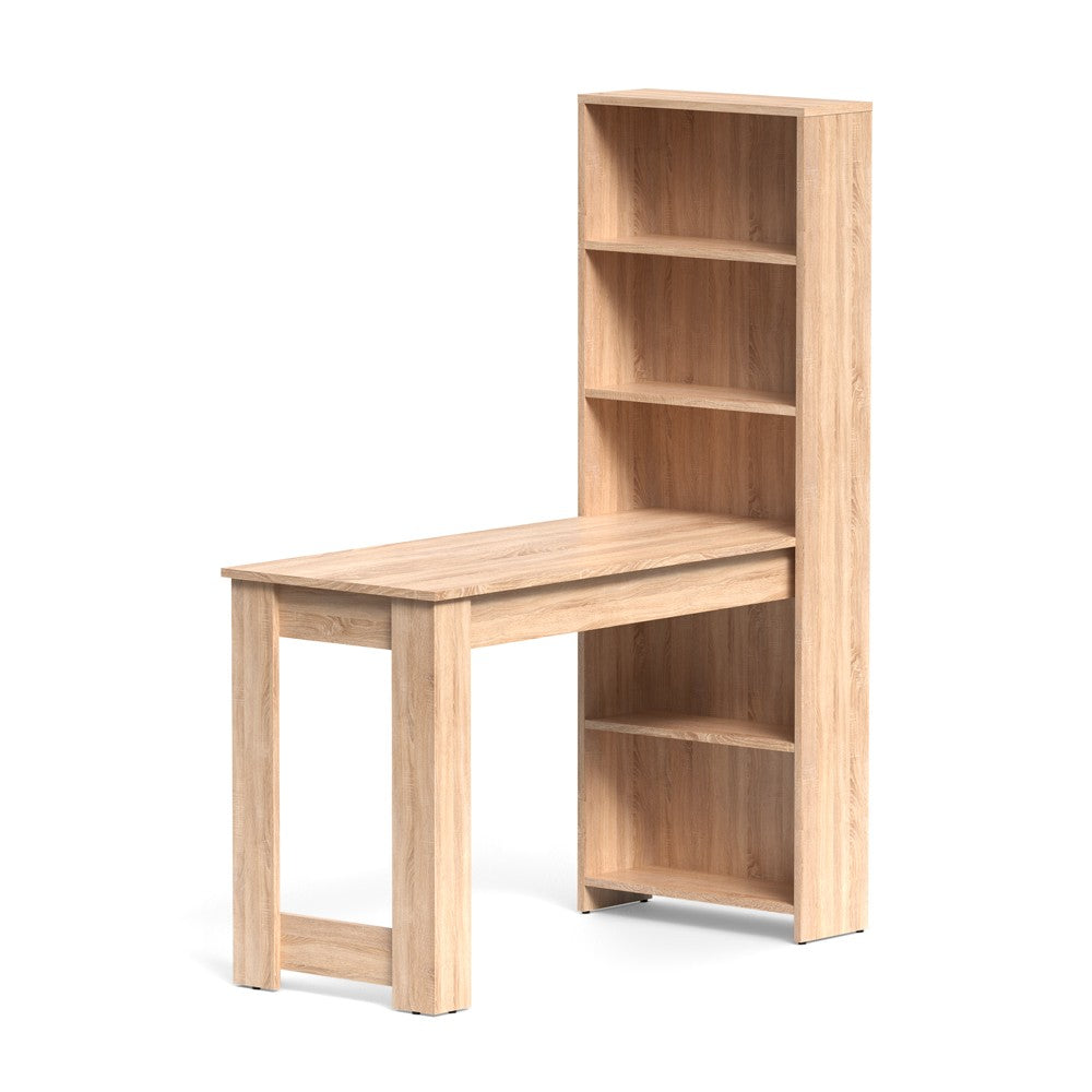 Scrivania compatta Mojo02 con libreria inclusa in colore rovere sonoma