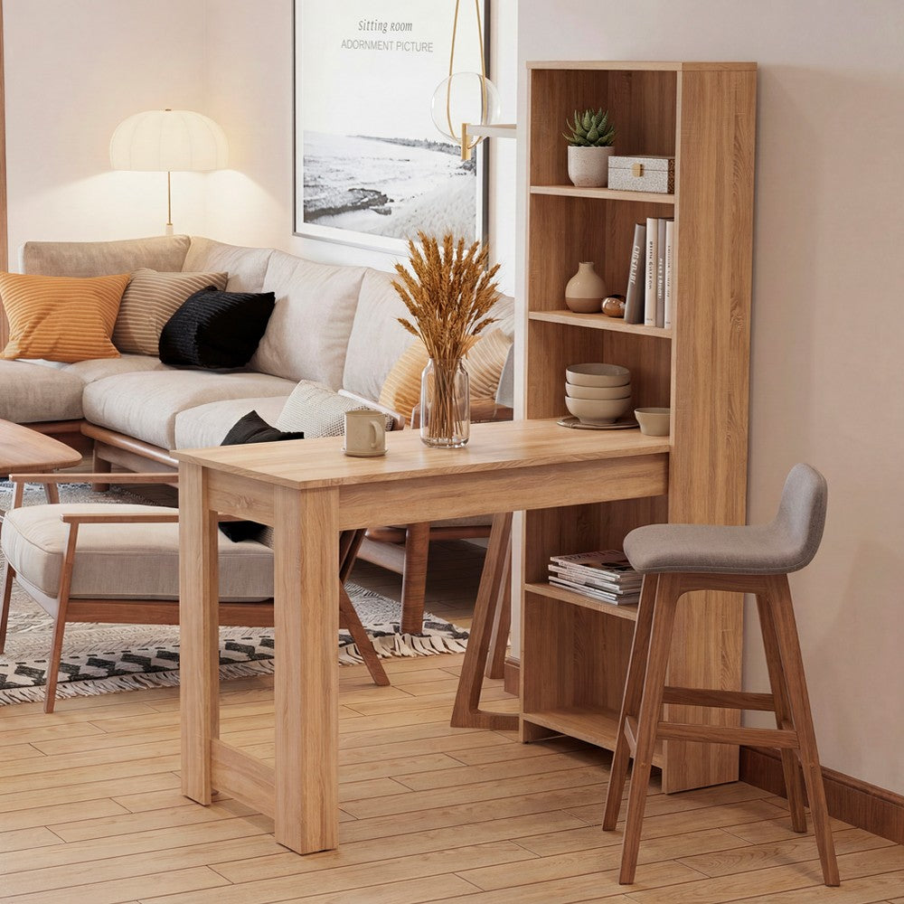 Scrivania compatta Mojo02 con libreria inclusa in colore rovere sonoma