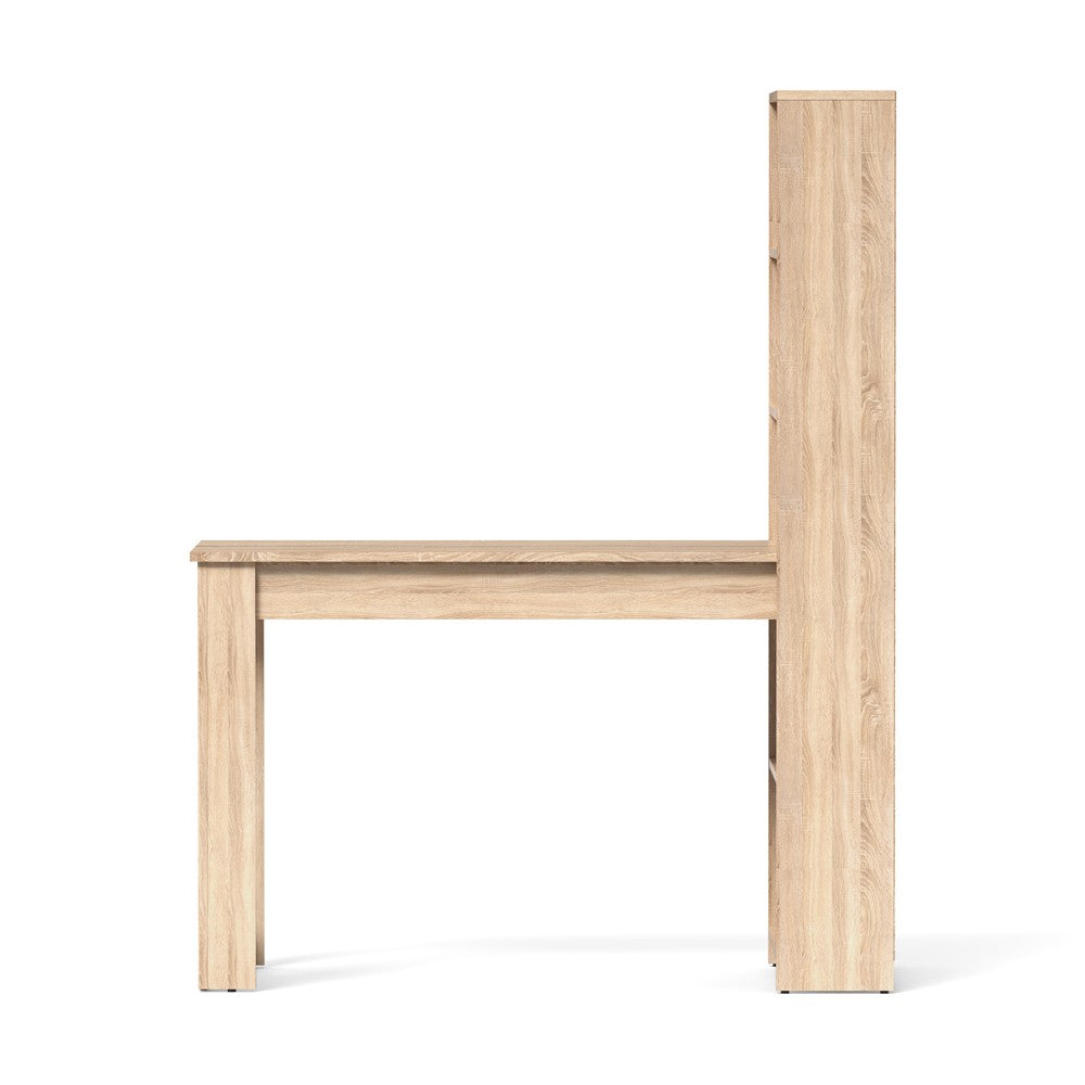 Scrivania compatta Mojo02 con libreria inclusa in colore rovere sonoma