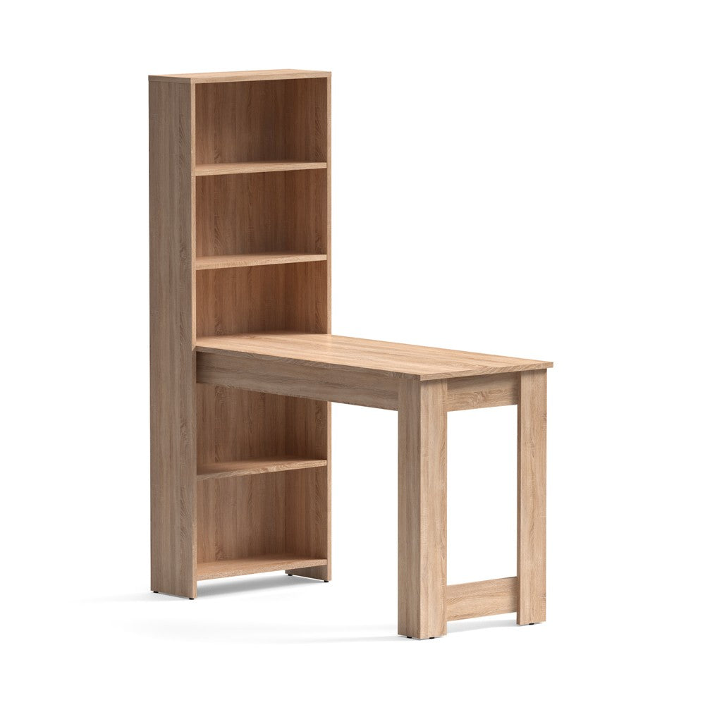 Scrivania compatta Mojo02 con libreria inclusa in colore rovere sonoma