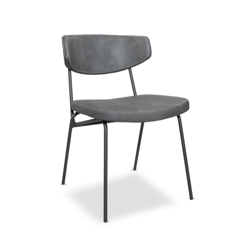 Sedia Callisto colore grigio vintage gambe metallo nero set 4 pezzi