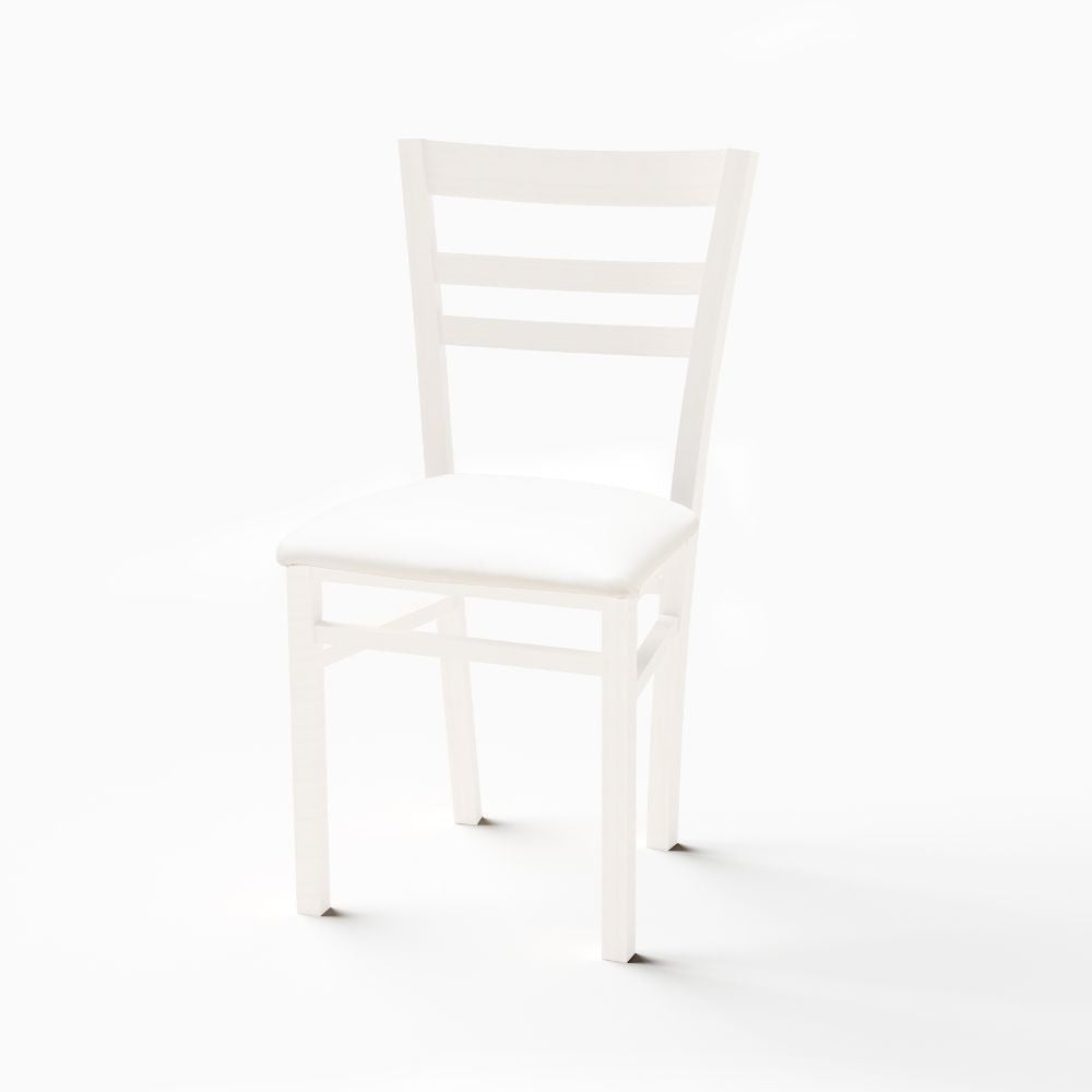 Sedia Cromica in legno bianco opaco set 2 pezzi