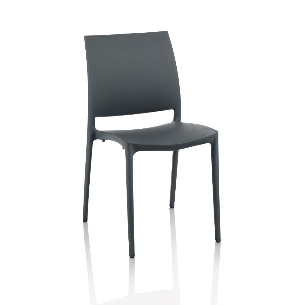 Sedia Curtis polipropilene antracite design ergonomico set 4 pezzi