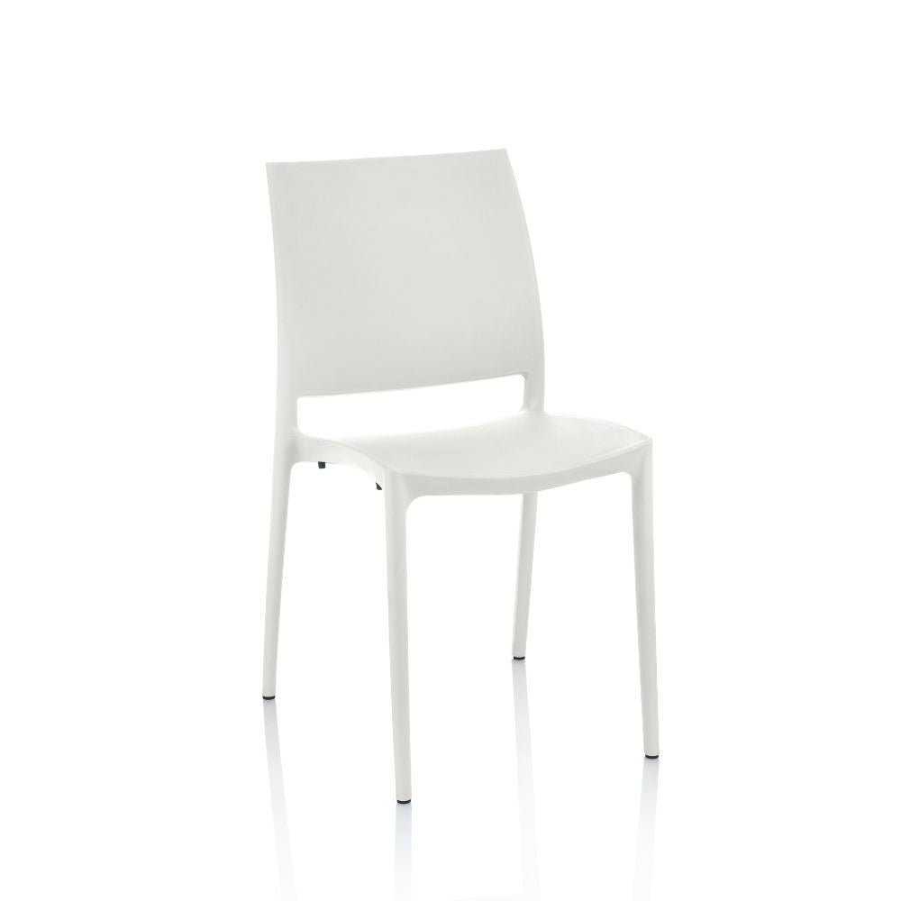 Sedia Curtis polipropilene bianca design ergonomico set 4 pezzi