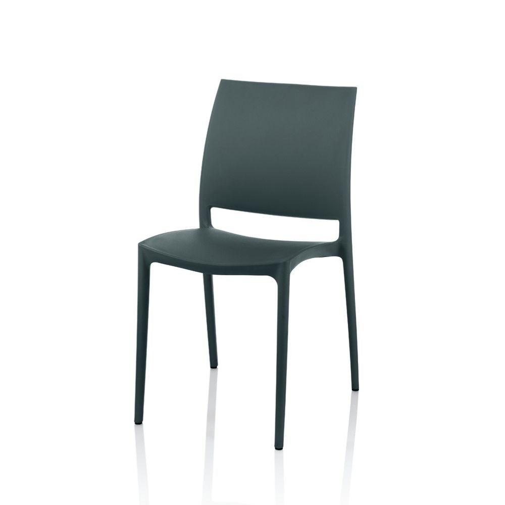 Sedia Curtis polipropilene grigio metal design ergonomico set 4 pezzi