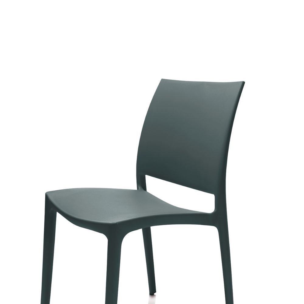 Sedia Curtis polipropilene grigio metal design ergonomico set 4 pezzi