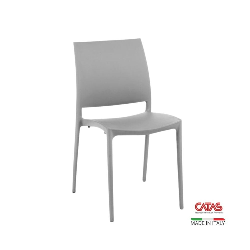 Sedia Curtis polipropilene nero grafite design ergonomico set 4 pezzi