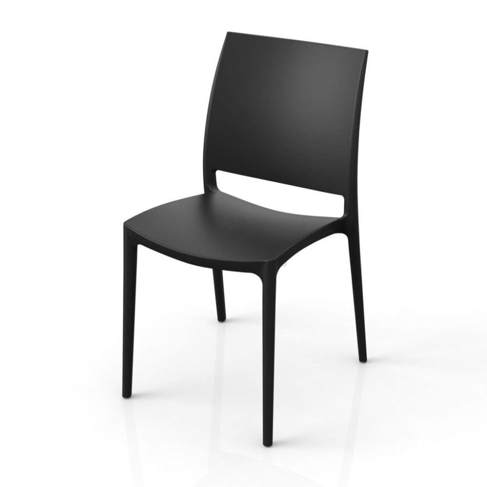 Sedia Curtis polipropilene nero grafite design ergonomico set 4 pezzi