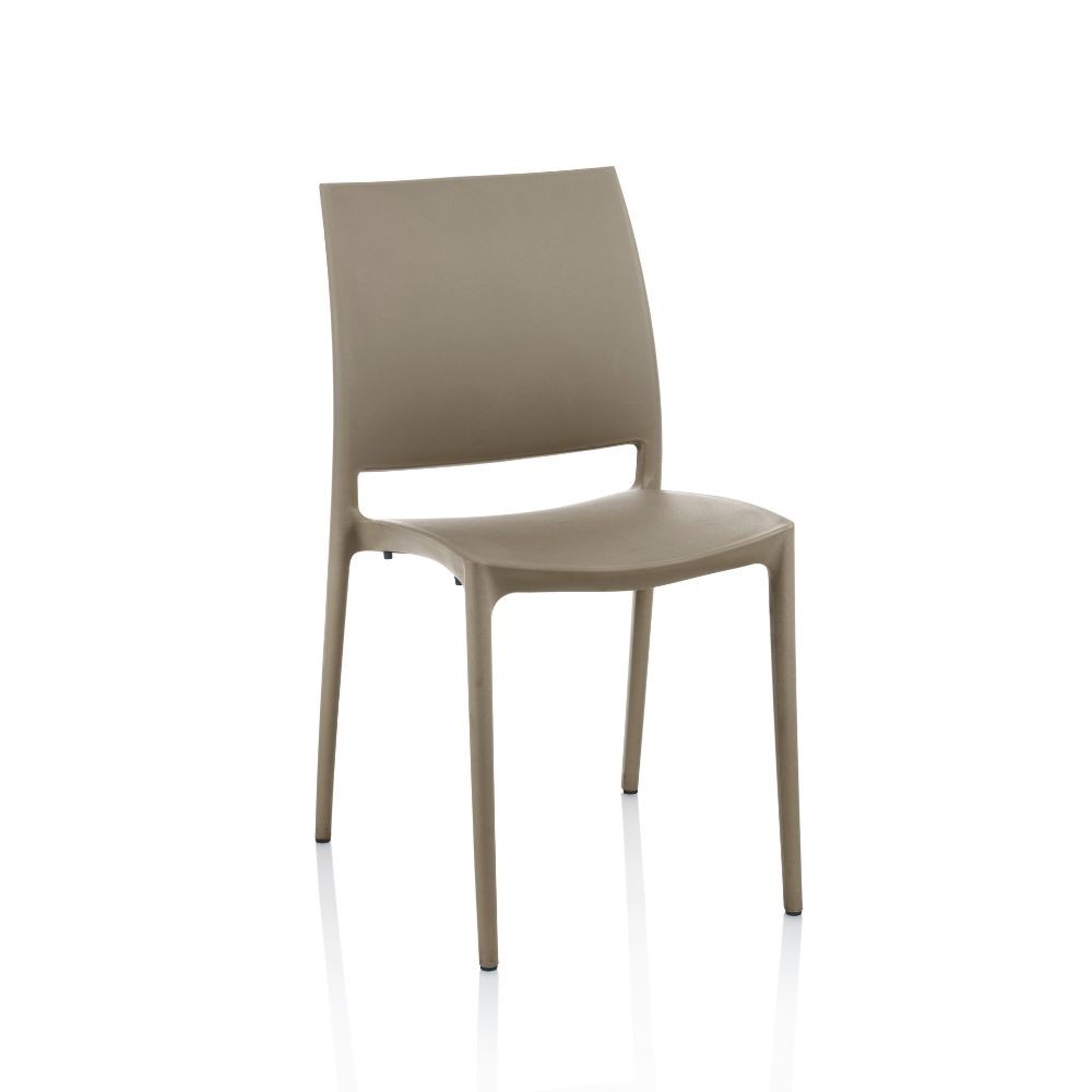 Sedia Curtis polipropilene tortora design ergonomico set 4 pezzi