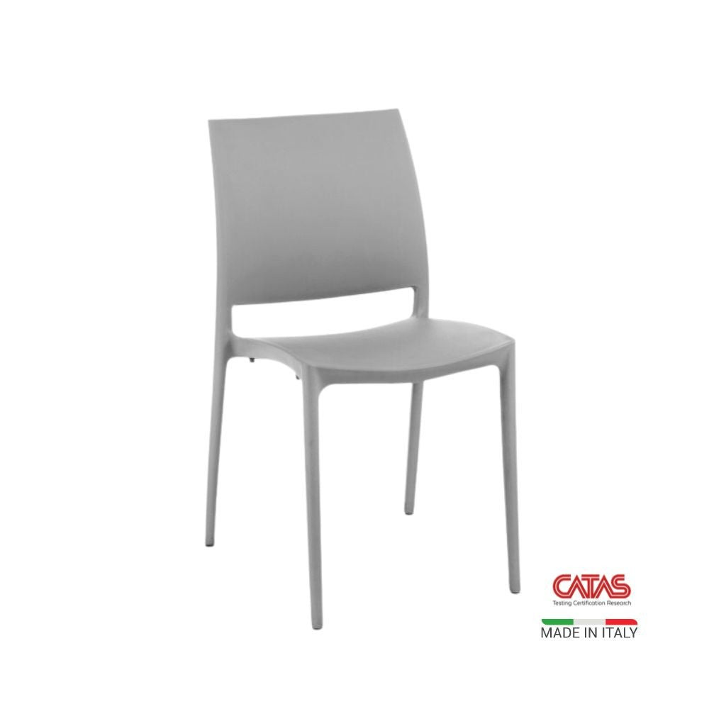 Sedia Curtis polipropilene tortora design ergonomico set 4 pezzi