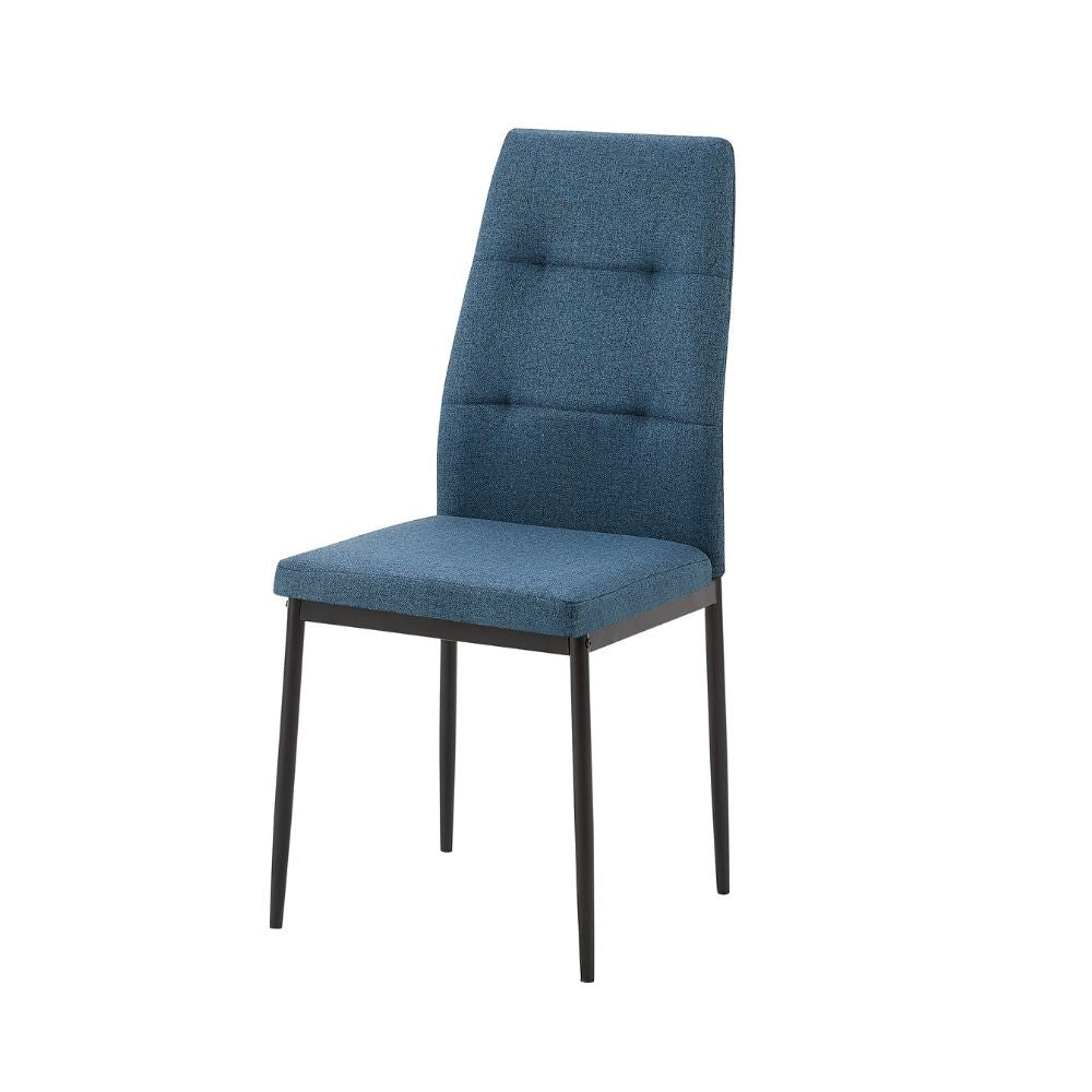 Sedia da pranzo Adara in tessuto blu set 4 pezzi