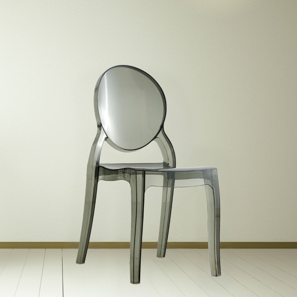 Sedia Ematite in policarbonato 44x55xH90 cm. colore fumÃ¨ set 4 pezzi