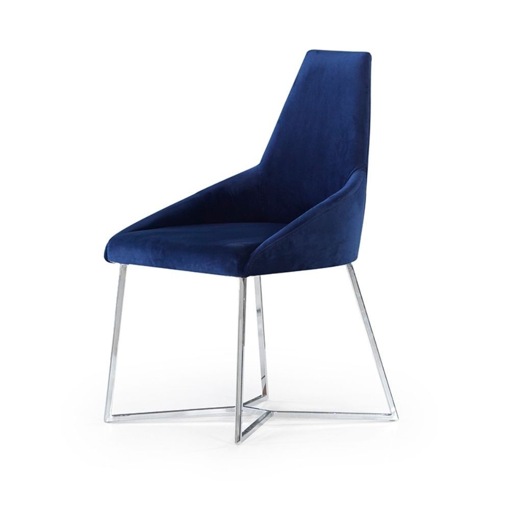 Sedia Enzio tessuto blu parliament set 2 pezzi