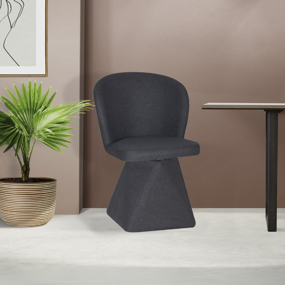 Sedia girevole Piyan in tessuto Nordic 18 colore grigio scuro set 2 pezzi