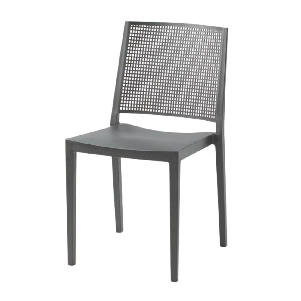 Sedia Grid polipropilene grigio set 4 pezzi