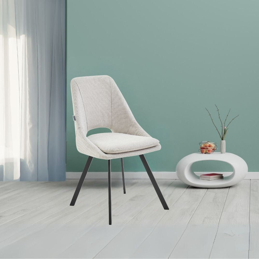 Sedia imbottita Blauss in tessuto ecrÃ¹ set 2 pezzi