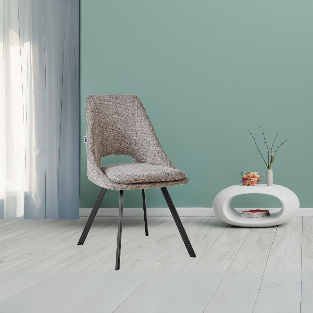Sedia imbottita Blauss in tessuto tortora set 2 pezzi