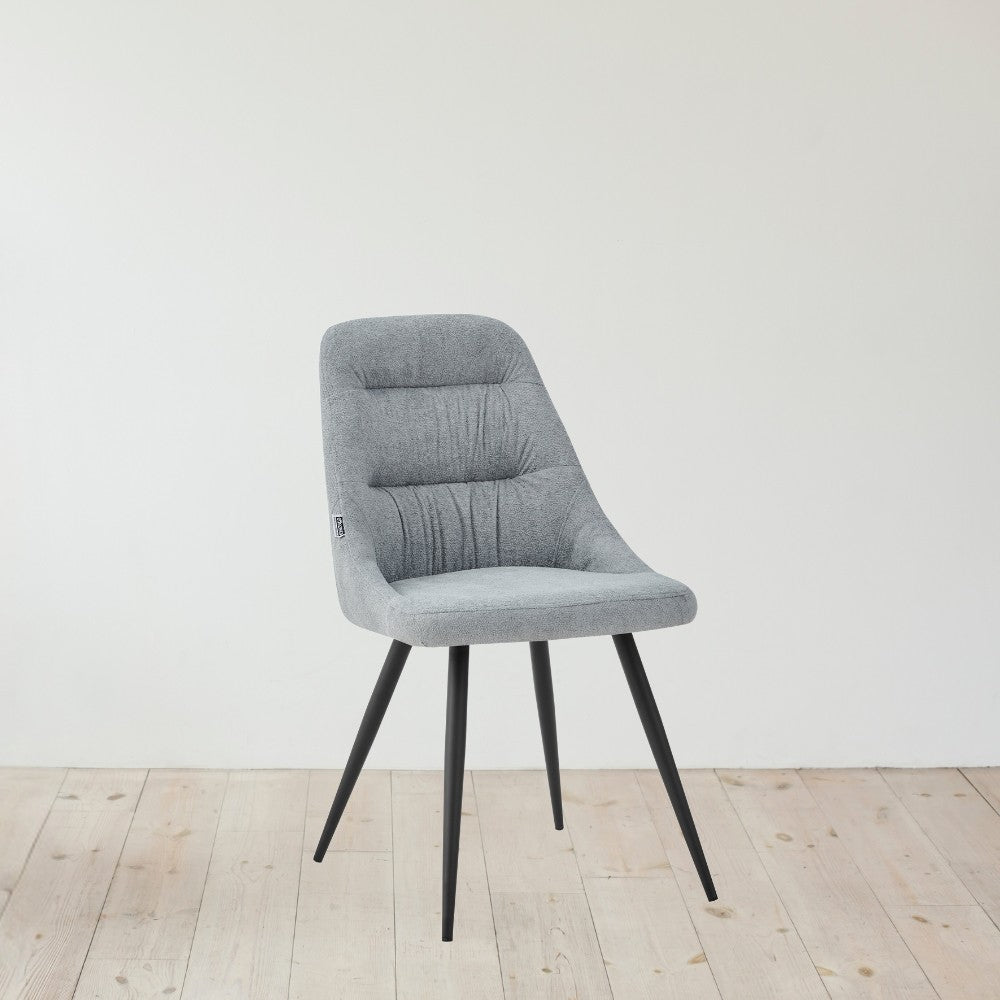 Sedia imbottita Cascade in tessuto colore grigio chiaro set 2 pezzi