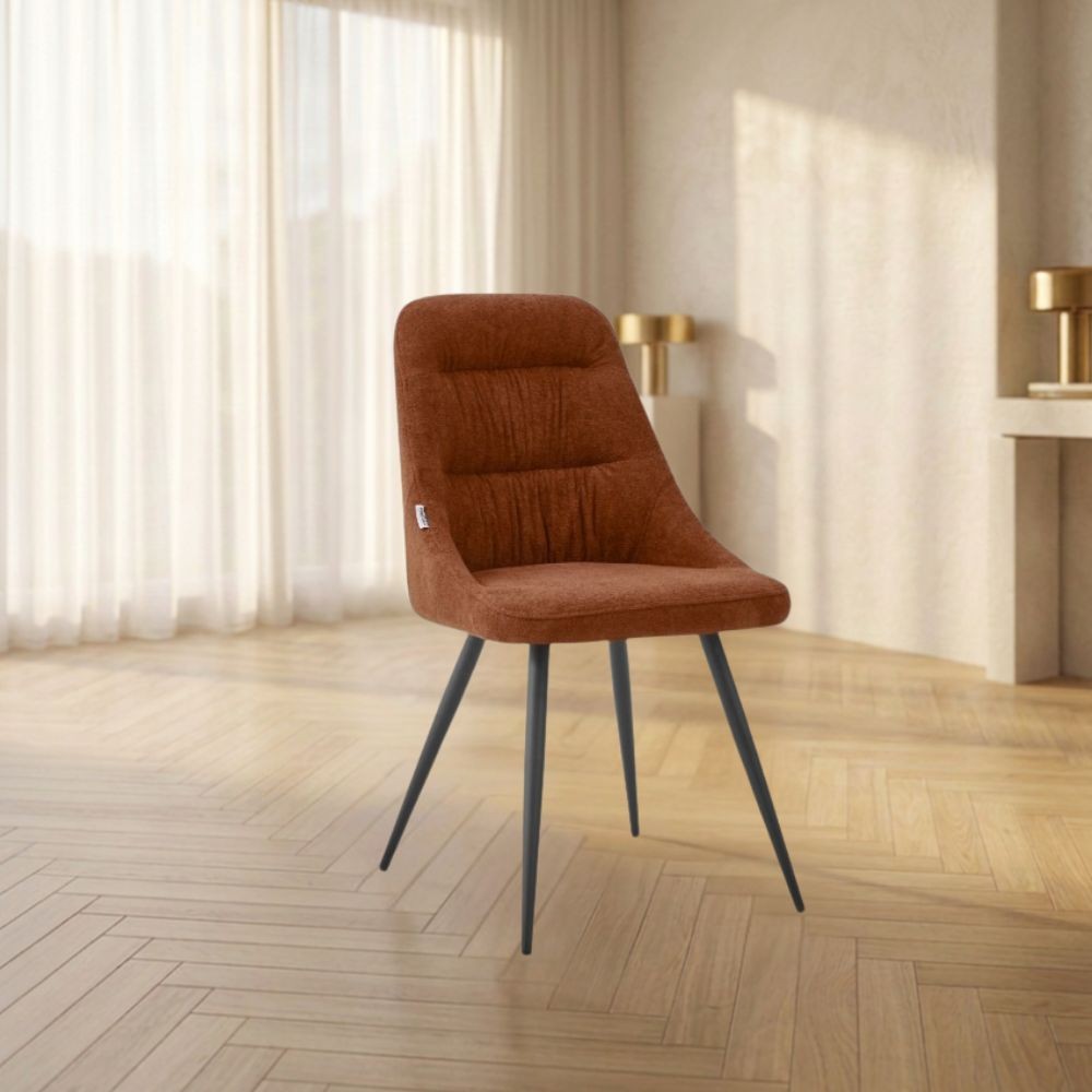 Sedia imbottita Cascade in tessuto colore ruggine set 2 pezzi
