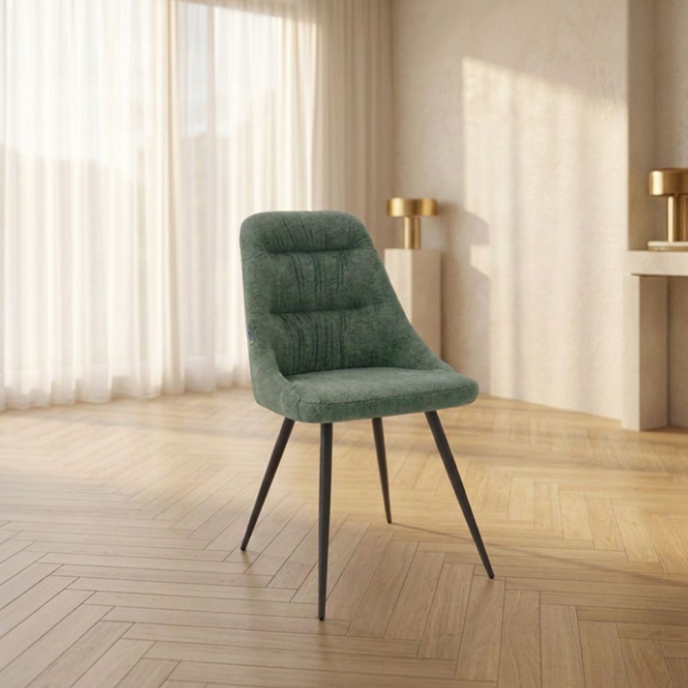 Sedia imbottita Cascade in tessuto colore verde set 2 pezzi
