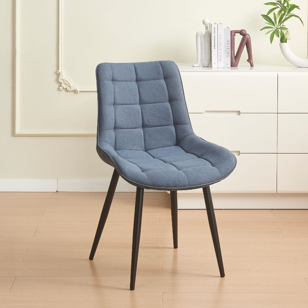 Sedia Mika con seduta in tessuto KSR 29 grey e struttura in metallo nero set 4 pezzi
