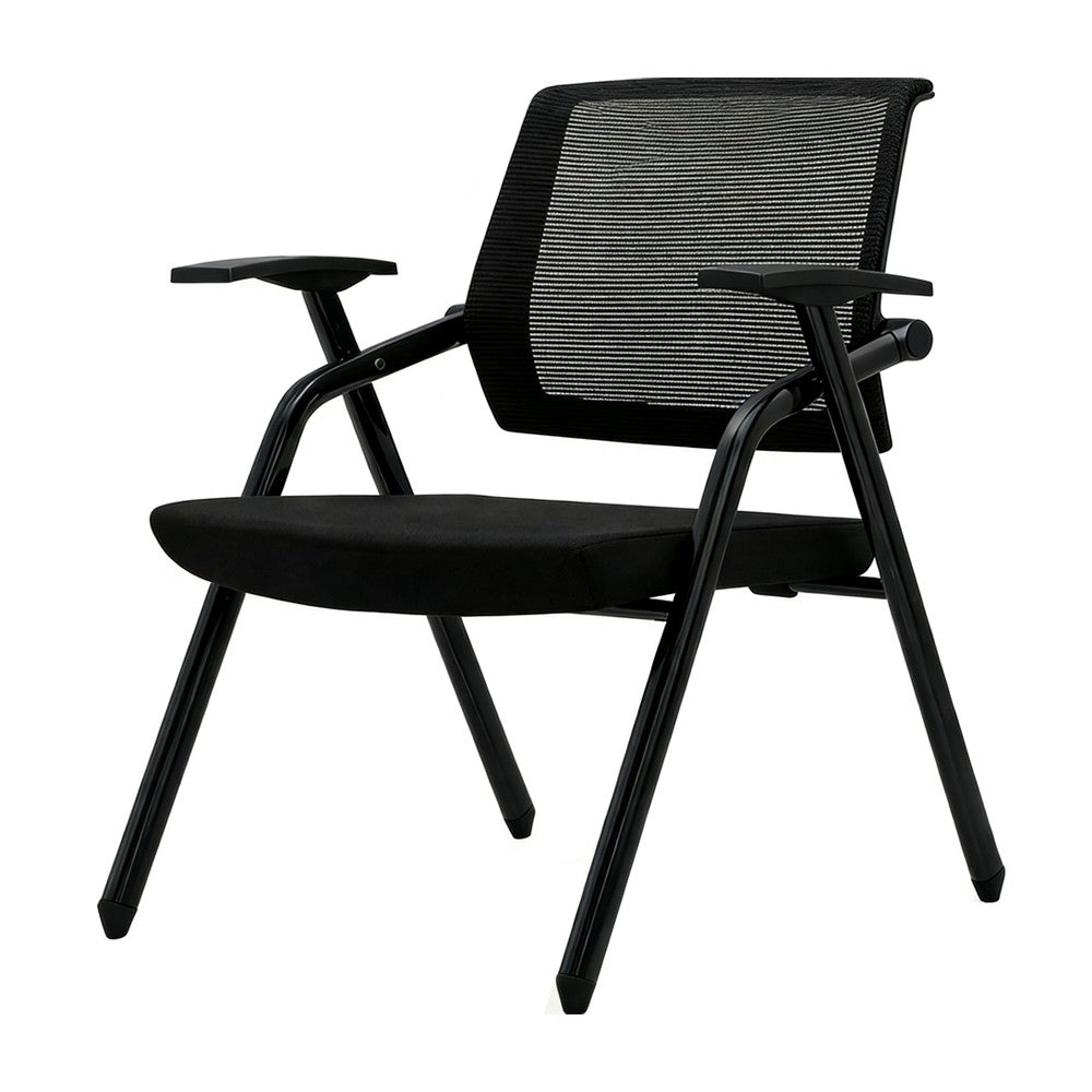 Sedia ufficio Fabula con gambe e schienale in rete colore nero