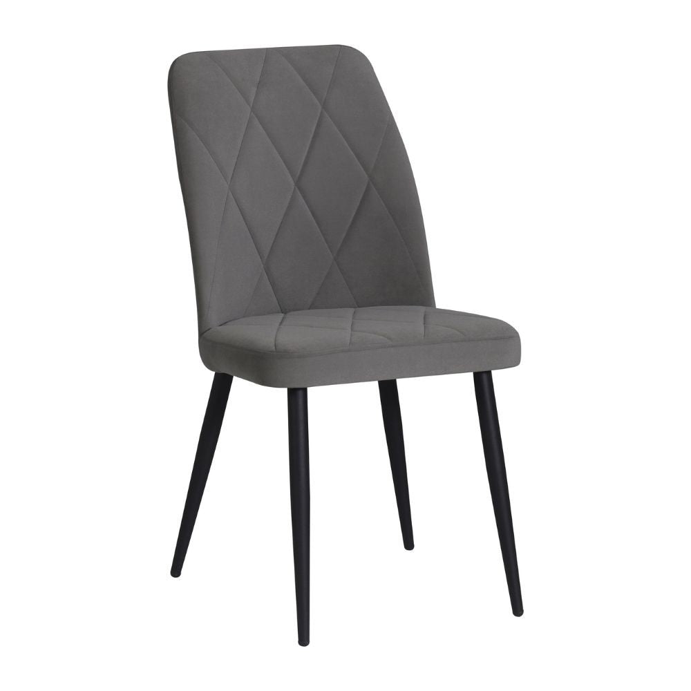 Sedia Vika in tessuto Anka 5 grigio con piedini neri set 4 pezzi