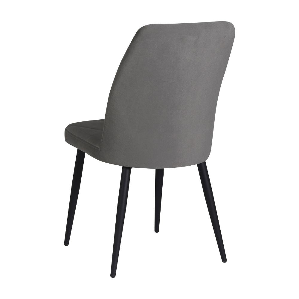 Sedia Vika in tessuto Anka 5 grigio con piedini neri set 4 pezzi