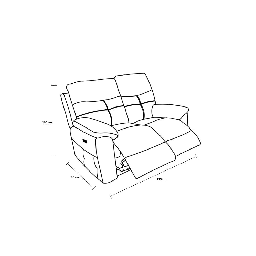 Set divani Kayde 2 e 3 posti recliner elettrici in tessuto Mia 103-05 beige