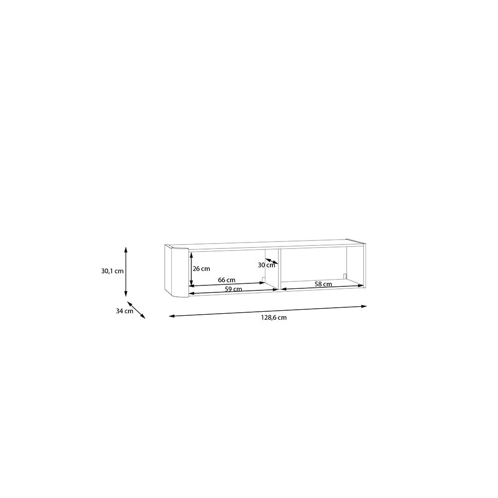 Soggiorno parete attrezzata Core grande con porta tv e pensili in colore rovere e terracotta
