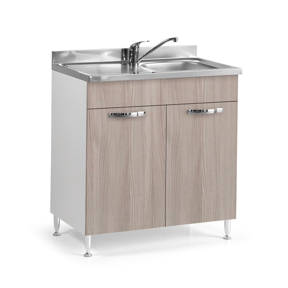 Sottolavello 80x50x85H cm con due ante olmo lavello incluso