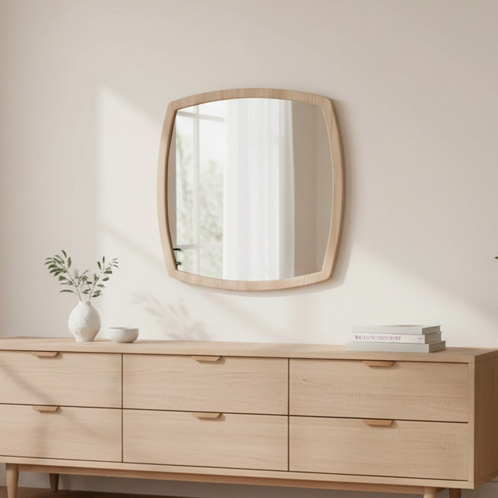 Specchiera Anders con cornice olmo 70x80